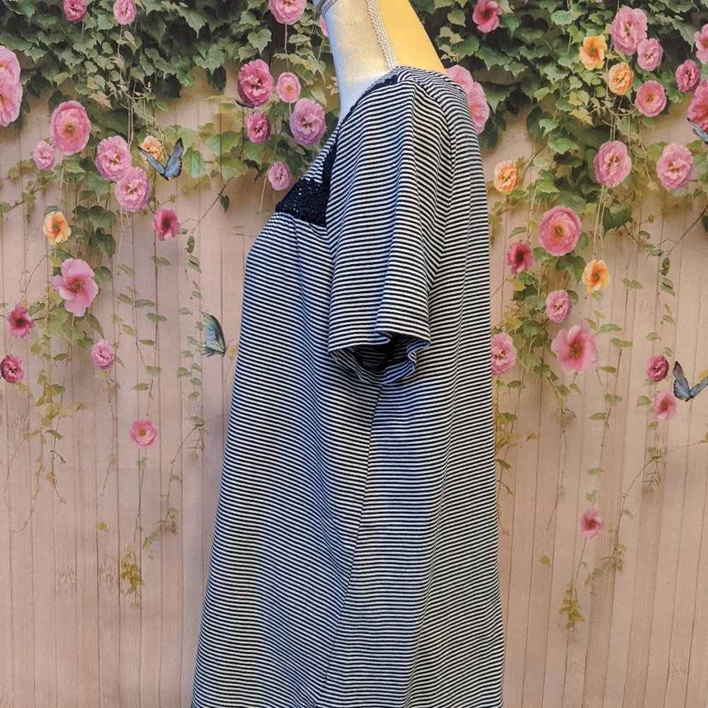 Kim Rogers Striped Crochet Top XL - Picture 4 of 5